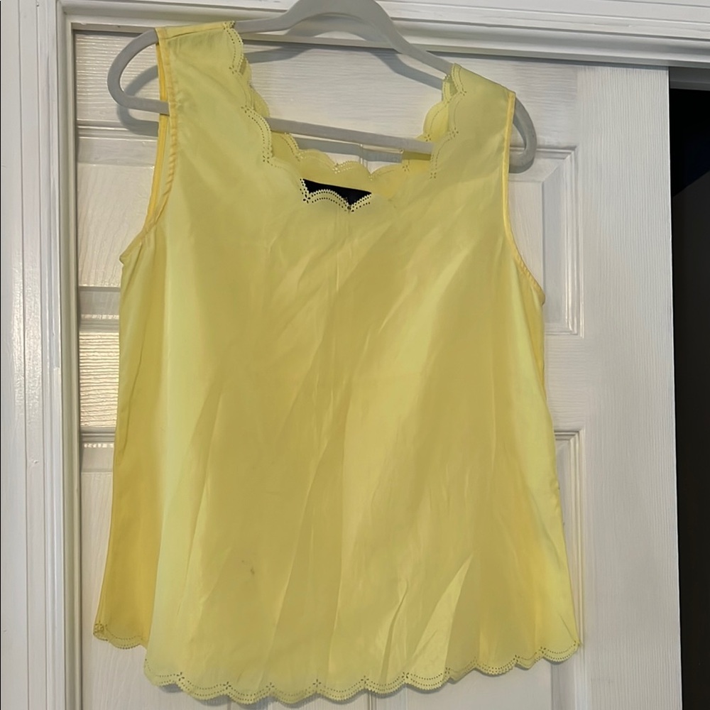 Yellow Sleeveless scalloped Top